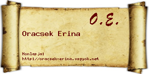Oracsek Erina névjegykártya